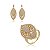 Conjunto de brinco e anel com zirconia banho em ouro 18k - Imagem 1