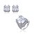 Conjunto de brinco e anel com zirconia banho em rodio branco - Imagem 1