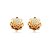 Brinco de base de flor dourado com detalhes cravejado de zirconia cristal - Imagem 1