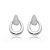 Brinco de base com zirconia cristal banho em rodio branco - Imagem 1