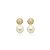 Brinco de base com perola e zirconia cristal banho em ouro 18k - Imagem 1