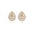 Brinco de base gota com perola e zirconia cristal banho em ouro 18k - Imagem 1