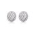 Brinco de base com perola e zirconia cristal banho em rodio branco - Imagem 1