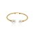 Bracelete de perola com zirconia cristal banho em ouro 18k - Imagem 2