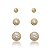 Brinco de trio com zirconia banho em ouro 18k - Imagem 1