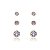 Brinco de trio com zirconia banho em ouro 18k - Imagem 1