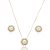 Conjunto de brinco e colar de perola com zirconia cristal banho em ouro 18k - Imagem 1