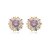 Brinco de base com zirconia colorida banho em ouro 18k - Imagem 1