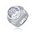 Conjunto de brinco e anel de luxo com zirconia cristal banho em rodio branco - Imagem 4