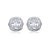 Conjunto de brinco e anel de luxo com zirconia cristal banho em rodio branco - Imagem 3