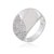 Anel cravejado de zirconia cristal banho em rodio branco - Imagem 1