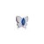 Pingente de borboleta com zirconia safira banho em rodio branco - Imagem 1