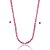 Conjunto de brinco e colar de riviera com zirconia rosa banho em ouro 18k - Imagem 1
