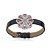 Pulseira de couro com pingente com zirconia rosa - Imagem 2