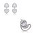 Conjunto de brinco e anel de luxo com zirconia cristal banho em rodio branco - Imagem 1