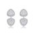 Conjunto de brinco e anel de luxo com zirconia cristal banho em rodio branco - Imagem 3