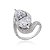 Conjunto de brinco e anel de luxo com zirconia cristal banho em rodio branco - Imagem 4