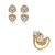 Conjunto de brinco e anel de luxo dourado com zirconia cristal banho em ouro 18k - Imagem 1