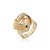 Conjunto de brinco e anel dourado com zirconia cristal banho em ouro 18k - Imagem 4
