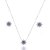 Conjunto de brinco e colar com zirconia ametista banho em rodio branco - Imagem 1