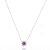 Conjunto de brinco e colar com zirconia pink banho em rodio branco - Imagem 3
