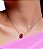 Conjunto de brinco e colar com zirconia pink banho em rodio branco - Imagem 3