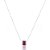 Conjunto de brinco e colar com zirconia pink banho em rodio branco - Imagem 5
