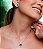 Conjunto de brinco e colar com zirconia esmeralda banho em rodio branco - Imagem 2