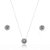 Conjunto de brinco e colar com zirconia esmeralda banho em rodio branco - Imagem 1