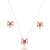 Conjunto de brinco e colar dourado com zirconia pink banho em ouro 18K - Imagem 1