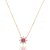 Conjunto de brinco e colar dourado com zirconia pink banho em ouro 18K - Imagem 3