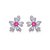 Brinco de base com zirconia pink banho em rodio branco - Imagem 1