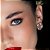 Brinco de base dourado com zirconia cristal banho em ouro 18k - Imagem 2