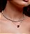 Colar com pingente cravejado zirconia pink banho em rodio branco - Imagem 2