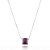 Colar com pingente cravejado zirconia pink banho em rodio branco - Imagem 1