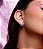 Brinco de argola com zirconia pink banho em rodio branco - Imagem 2