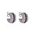 Brinco de argola com zirconia pink banho em rodio branco - Imagem 1