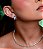 Brinco de argola com zirconia safira banho em rodio branco - Imagem 3