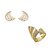 Conjunto de brinco e anel dourado com zirconia com banho em ouro 18k - Imagem 2