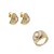 Conjunto de brinco e anel dourado com zirconia cristal com banho em ouro 18k - Imagem 1
