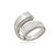 Conjunto de brinco e anel com zirconia cristal com banho em rodio branco - Imagem 3