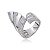 Conjunto de brinco e anel com zirconia cristal com banho em rodio branco - Imagem 3