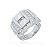 Conjunto de brinco e anel com zirconia com banho em rodio branco - Imagem 6