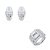 Conjunto de brinco e anel com zirconia com banho em rodio branco - Imagem 1