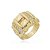 Conjunto de brinco e anel dourado com zirconia com banho em ouro 18k - Imagem 3