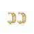 Brinco de argola dourado com zirconia com banho em ouro 18k - Imagem 1