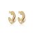 Brinco de argola dourado liso acetinado banho em ouro 18k - Imagem 1