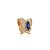 Pingente de borboleta com zirconia azul banho em ouro 18K - Imagem 1
