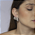 Brinco de trio com zirconia cristal com banho em rodio branco - Imagem 2