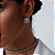Brinco de argola com zirconia cristal banho em rodio branco - Imagem 2